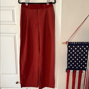 Rust Wide-Leg Trousers